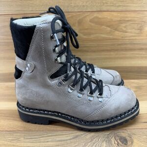 Ventesima Strada Hiking Boots Women 7 EU 38 Gray Square Toe Suede Mountaineering